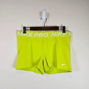 Nike PRO 3" Shorts Womens Size XXL Bright Cactus CZ9857-357 Dri-FIT Training